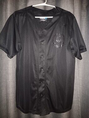 Tony Hawk Black Short-Sleeve Button Baseball Jersey Size Mens Large